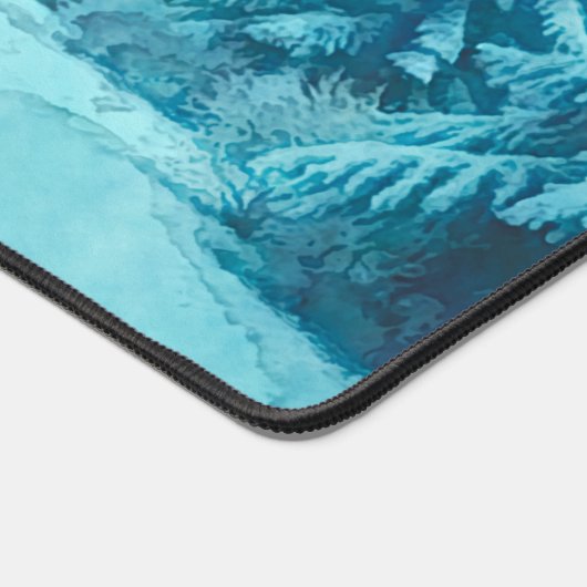 Winter Snow on Pine Trees Desk Mat デスクマット (コーナー)