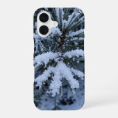 Winter Snow Pine Needles Macro Phone Case iPhone 16ケース (裏面)