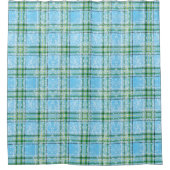 Winter Snow Plaid Tartan Design  シャワーカーテン (正面)