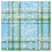 Winter Snow Plaid Tartan Design  ファブリック (クローズアップ)