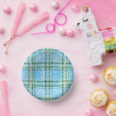 Winter Snow Plaid Tartan Design  ペーパーボウル (パーティー)