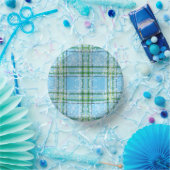 Winter Snow Plaid Tartan Design  ペーパーボウル (パーティー)