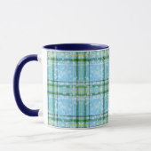Winter Snow Plaid Tartan Design  マグカップ (左)