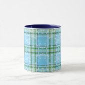 Winter Snow Plaid Tartan Design  マグカップ (中央)