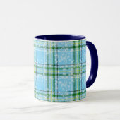 Winter Snow Plaid Tartan Design  マグカップ (正面右)