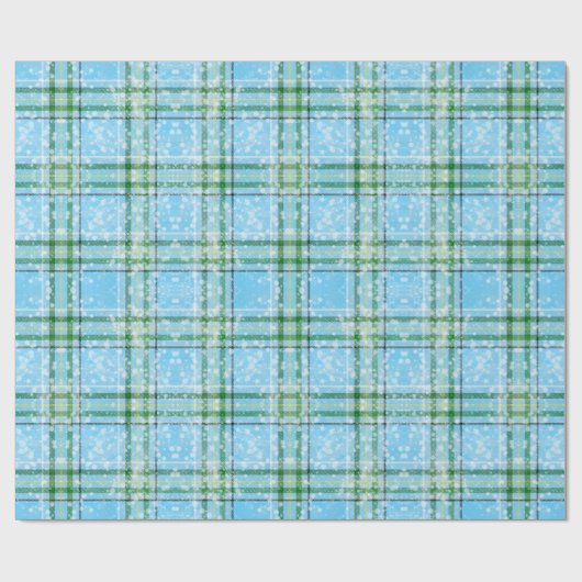 Winter Snow Plaid Tartan Design  ラッピングペーパー (フラット)
