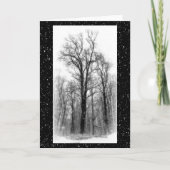 Winter Snow & Poplar Tree Blank Greeting Card カード (正面)