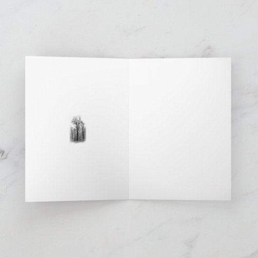 Winter Snow & Poplar Tree Blank Greeting Card カード (内部)