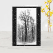 Winter Snow & Poplar Tree Blank Greeting Card カード (黄色い花)