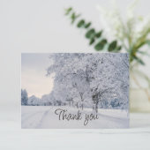 Winter Snow Scenery Frost Trees Thank You サンキューカード (スタンド正面)