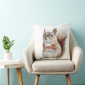 Winter Snow Squirrel Throw Pillow クッション (椅子)