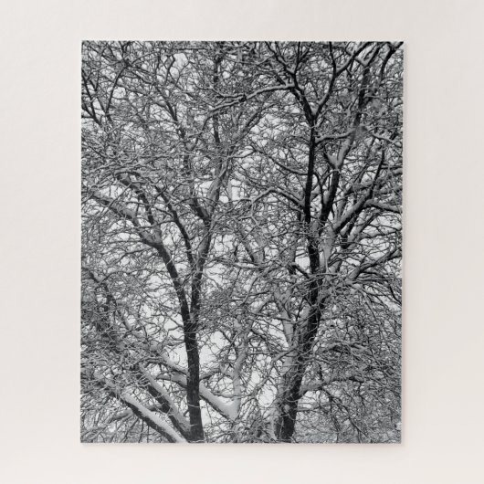 Winter Snow Tree Branches Photograph ジグソーパズル (縦)