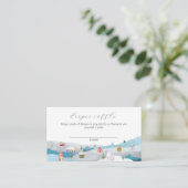 Winter Snow Village Diaper Raffle Baby Shower  エンクロージャーカード (スタンド正面)