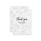 Winter Snowflake 結婚's Thank you ノートカード (正面/裏面インサイチュ)