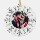 Winter Snowflake 1st Christmas Together写真 セラミックオーナメント (正面)