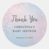 Winter Snowflake Baby Shower ラウンドシール (正面)