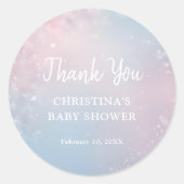 Winter Snowflake Baby Shower ラウンドシール (正面)