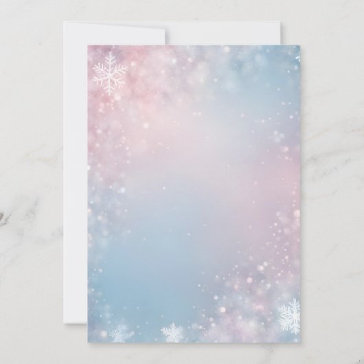 Winter Snowflake Baby Shower 招待状 (裏面)