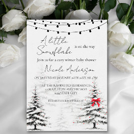 Winter Snowflake Baby Shower Invitation  シーズンカード