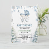 Winter snowflake baby shower invitation 招待状 (スタンド正面)