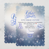 Winter Snowflake Baby Shower Invitation 招待状 (正面/裏面)