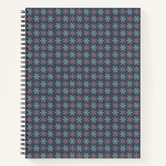 Winter Snowflake Blue Spiral Notebook ノートブック (正面)