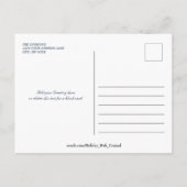 Winter Snowflake Border Navy Christmas Photo シーズンポストカード (裏面)