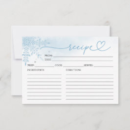 Winter Snowflake Bridal Shower Shower Recipe Cards