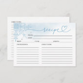 Winter Snowflake Bridal Shower Shower Recipe Cards (正面/裏面)