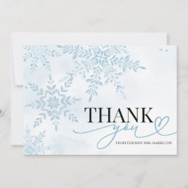 Winter Snowflake Bridal Shower Thank You Card 招待状