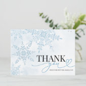 Winter Snowflake Bridal Shower Thank You Card 招待状 (スタンド正面)