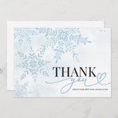 Winter Snowflake Bridal Shower Thank You Card 招待状 (正面/裏面)