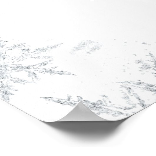 Winter Snowflake Bridal Shower Welcome Sign ポスター (角)