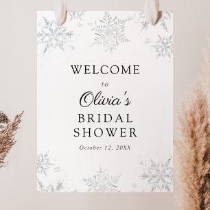 Winter Snowflake Bridal Shower Welcome Sign ポスター
