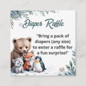 Winter Snowflake Diaper Raffle Ticket Insert エンクロージャーカード (正面)
