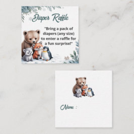 Winter Snowflake Diaper Raffle Ticket Insert エンクロージャーカード