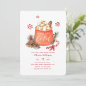 Winter Snowflake Festive Coffee Smore Baby Shower  招待状 (スタンド正面)