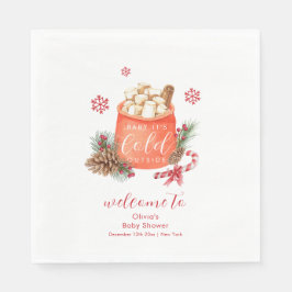 Winter Snowflake Festive Smore Baby Shower Welcome スタンダードランチョンナプキン