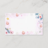 Winter Snowflake Floral Diaper Raffle Baby Shower  エンクロージャーカード (裏面)