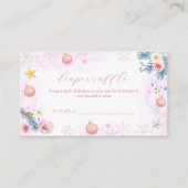 Winter Snowflake Floral Diaper Raffle Baby Shower  エンクロージャーカード (正面)