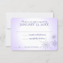 Winter Snowflake Gems 結婚 Violetの応答カード