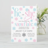Winter Snowflake Gender Reveal Invitation 招待状 (スタンド正面)
