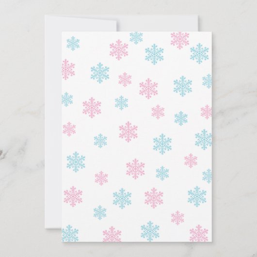 Winter Snowflake Gender Reveal Invitation 招待状 (裏面)