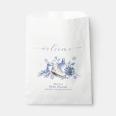 Winter Snowflake Ice Skate Baby Shower Welcome フェイバーバッグ (正面)