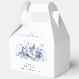 Winter Snowflake Ice Skate Baby Shower Welcome フェイバーボックス