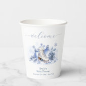 Winter Snowflake Ice Skate Baby Shower Welcome 紙コップ (裏面)