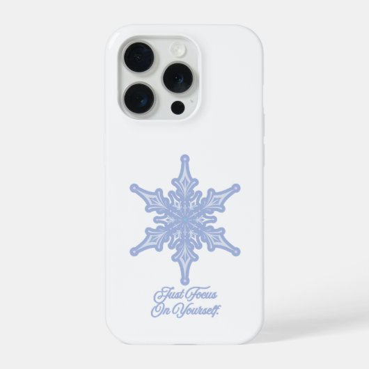 Winter Snowflake Just Focus On Yourself 引用 iPho iPhoneケース (裏面)