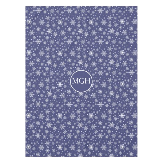 Winter Snowflake Monogram Tablecloth テーブルクロス (正面)