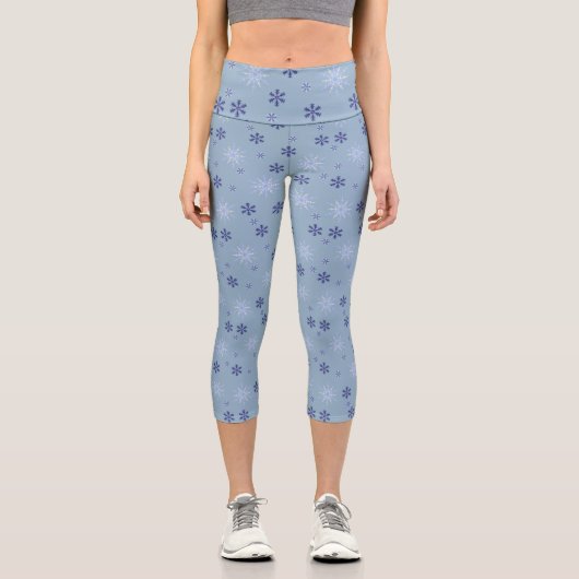 Winter Snowflake Pattern  カプリレギンス (正面)