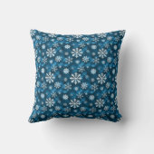 Winter Snowflake Pattern Blue Abstract Background クッション (裏面)